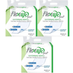 Flexilife Plus Kaydırmaz Bantlı Hasta Yatak Koruyucu Örtü 60x90 cm 30 Lu 3 Paket 90 Kullanım