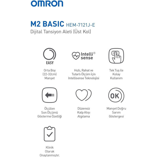 Omron M2 Basıc Hem-7121j-e Üst Koldan Ölçer Dijital Tansiyon Aleti